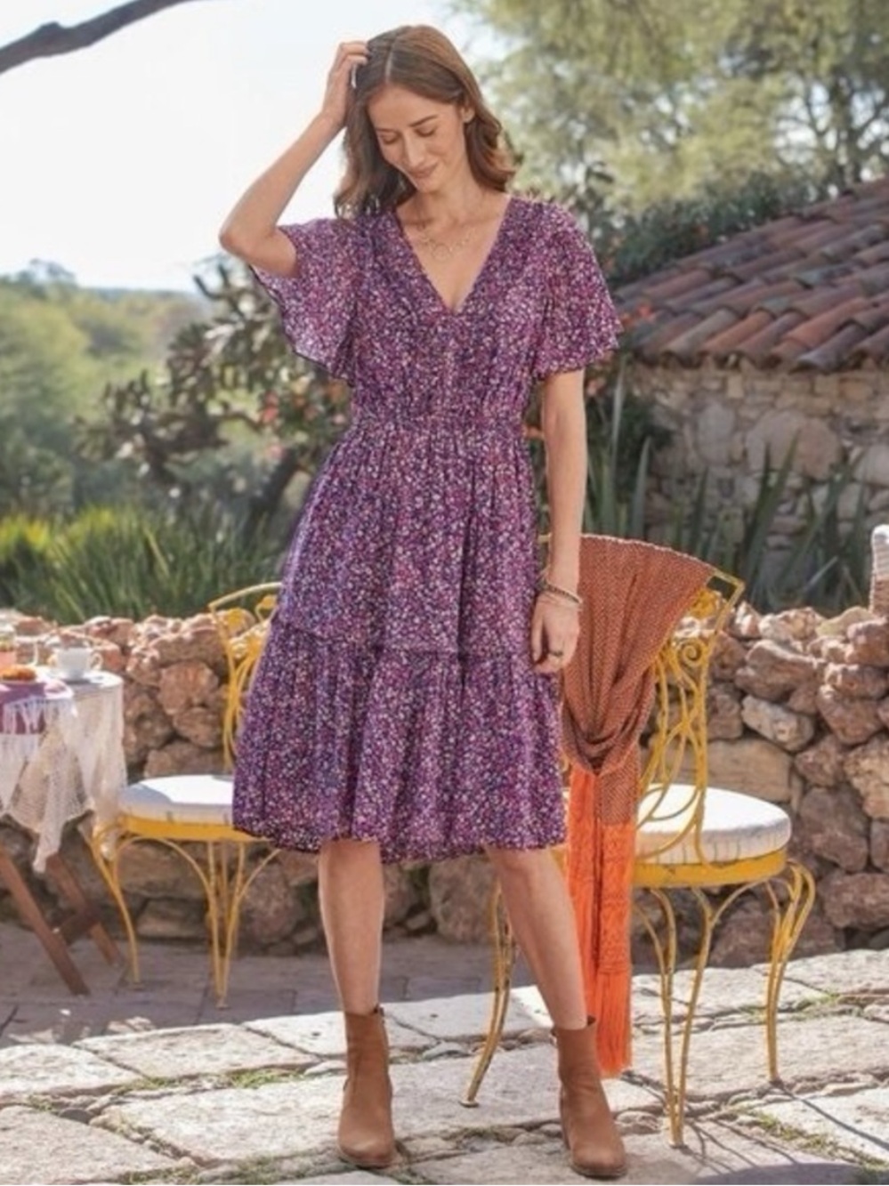 Sundance Mulberry Crepe Dress NWT Small